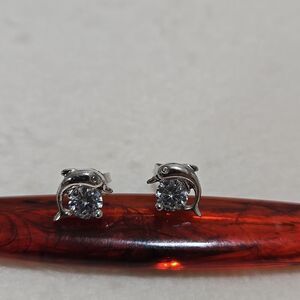 Sterling Silver Dolphin Earrings